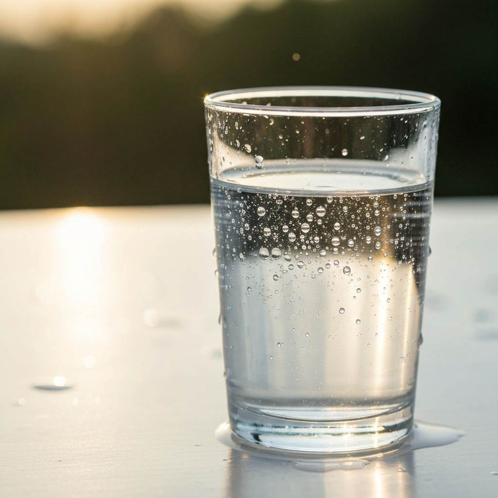 Clear glass of water with natural light